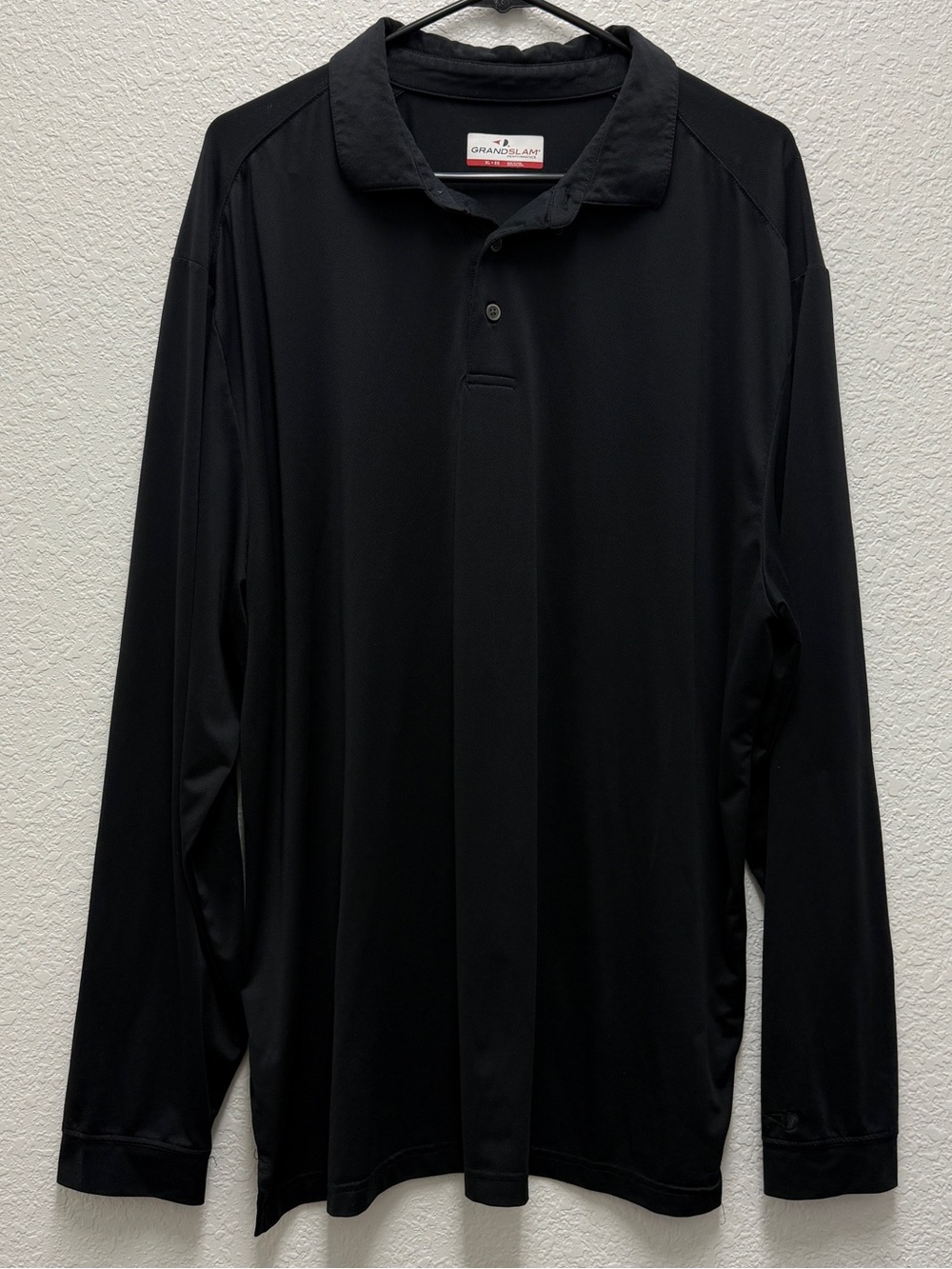 Grand Slam Performance Men's XL Long Sleeve Polo in Black